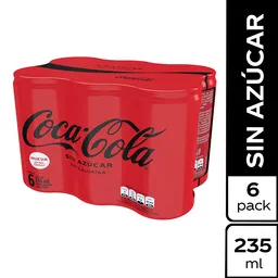 Gaseosa Coca-Cola sin Azúcar 6 Und x  235ml