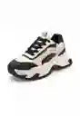 Tenis Dama Negro-Beige Talla 39 4577 Tellenzi