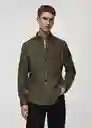 Camisa Oxford1 Khaki Talla L Hombre Mango