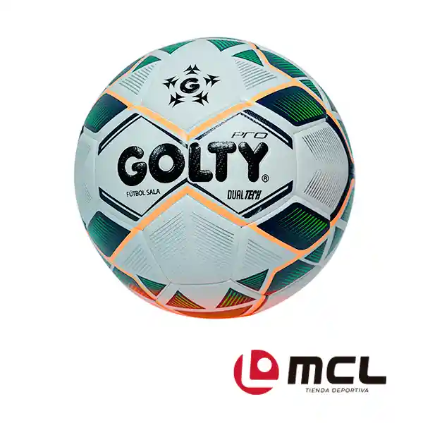 Golty Balón Pro Dualtech Fútbol Sala Verde y Naranja