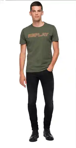 Replay Camiseta Basic Jersey 30/1 Verde Talla M