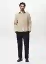 Sobrecamisa Jazz Beige Talla M Hombre Mango