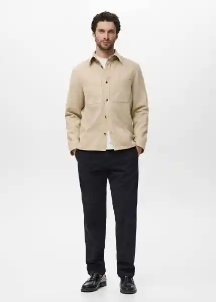 Sobrecamisa Jazz Beige Talla M Hombre Mango
