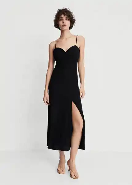 Vestido Maira Negro Talla 18 Mujer Mango