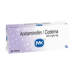 Acetaminofén / Codeína Tabletas (325 mg/8 mg) 