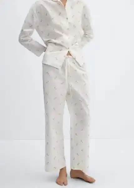 Pantalón Pijama Koh Off-White Talla S Mujer Mango