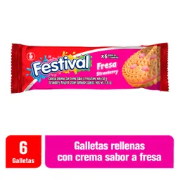 Festival Galletas Tipo Sándwich Rellenas con Crema Sabor a Fresa