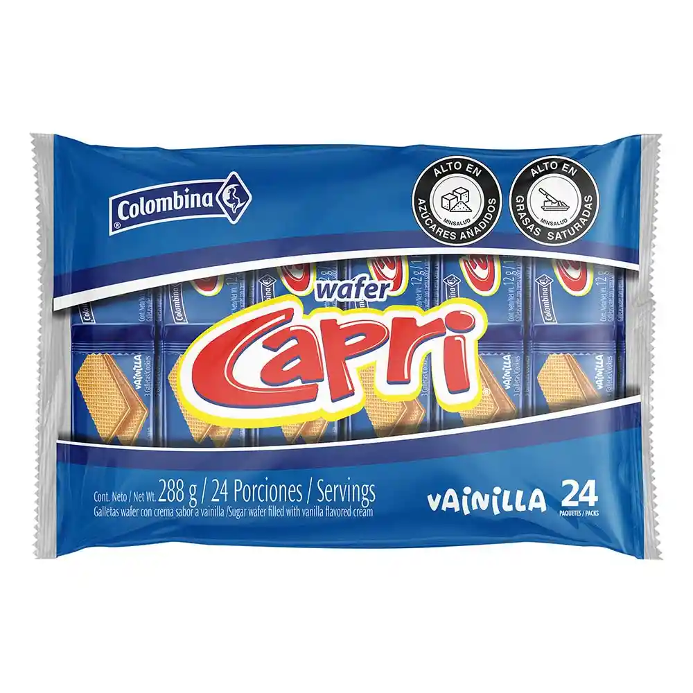 Capri Galletas Wafer Sabor a Vainilla