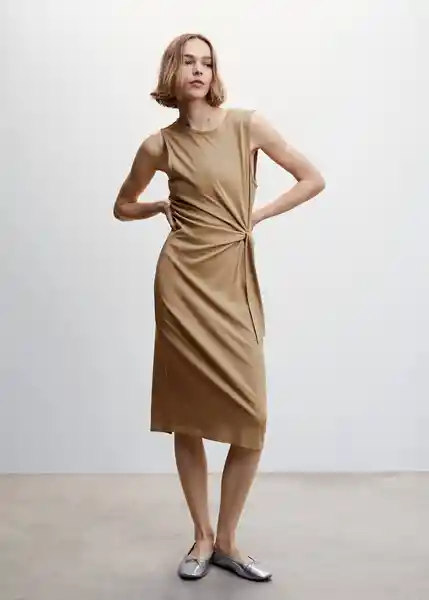 Vestido Fertina Camel Talla M Mujer Mango