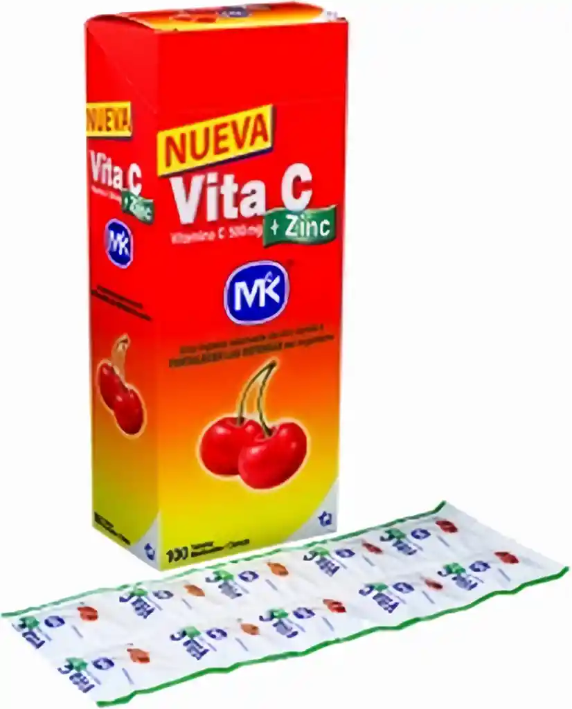 Vita C+ Zinc Mk  Vitaminas en Tabletas Sabor Cereza