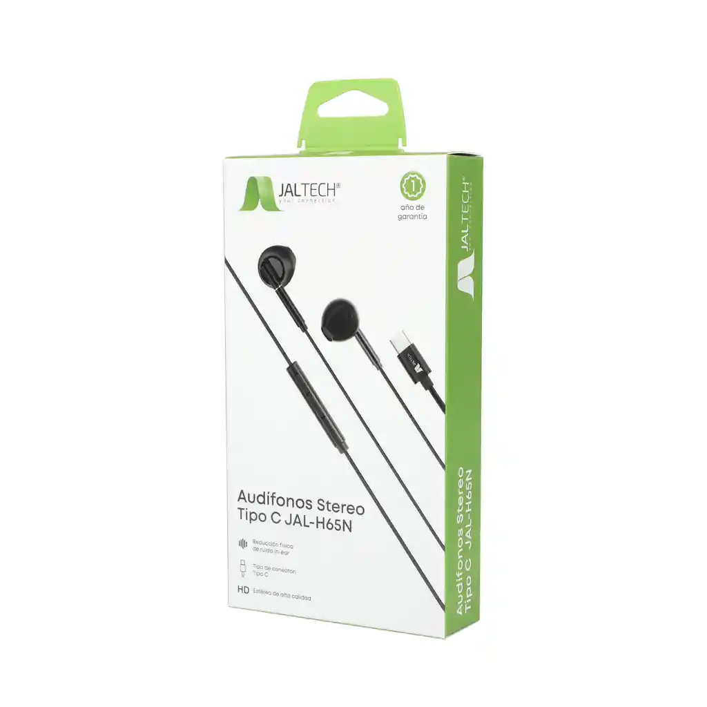 Audífonos Jaltech Negros Stereo Tipo C Jal-h65