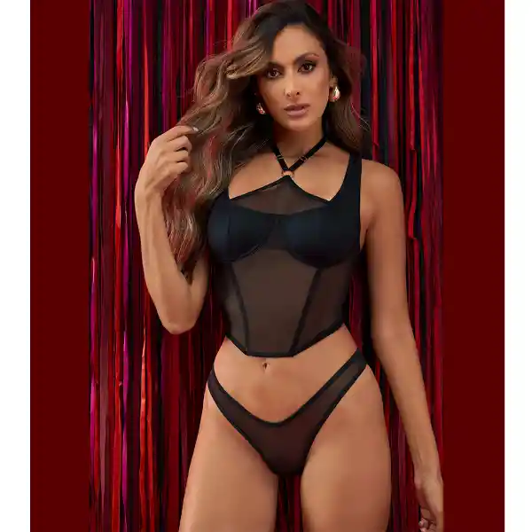 Set Marcela Negro Cereza Lingerie