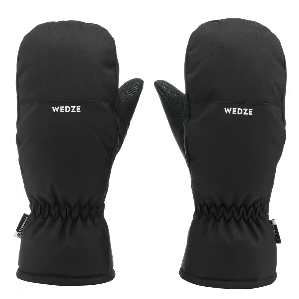 Guantes Térmicos Tipo Manoplas de Esquí Para Niños Wedze Negro