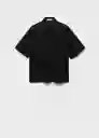 Camisa Pai Negro Talla M Mujer Mango