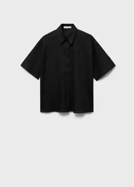 Camisa Pai Negro Talla M Mujer Mango