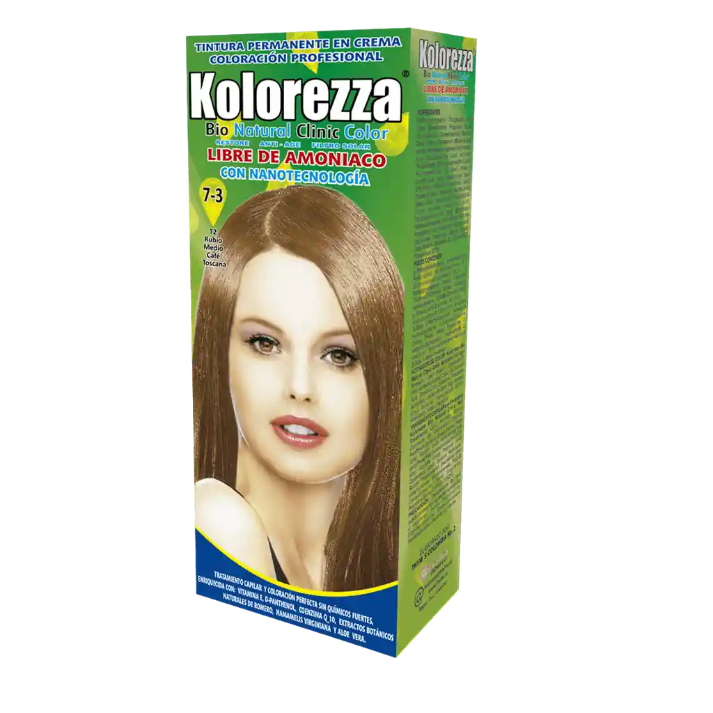 Kolorezza Tinte Capilar Crema Tono Rubio Medio Café Toscana 7-3 