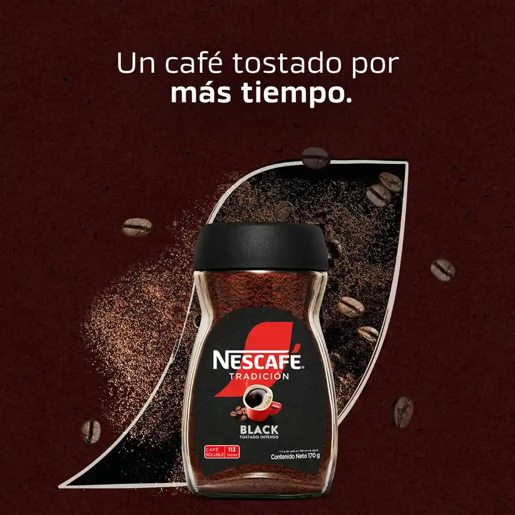 Café instantáneo NESCAFÉ Tradición Black tostado intenso x 170g