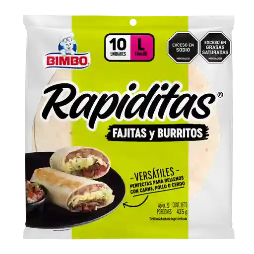 Bimbo Tortilla Blancas Fajitas Rapiditas 425 g