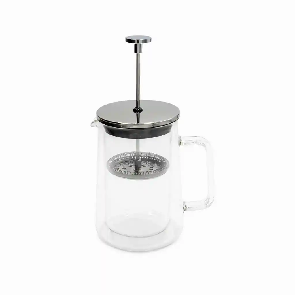 Cafetera Prensadora Doble Pared Plateada 600ml