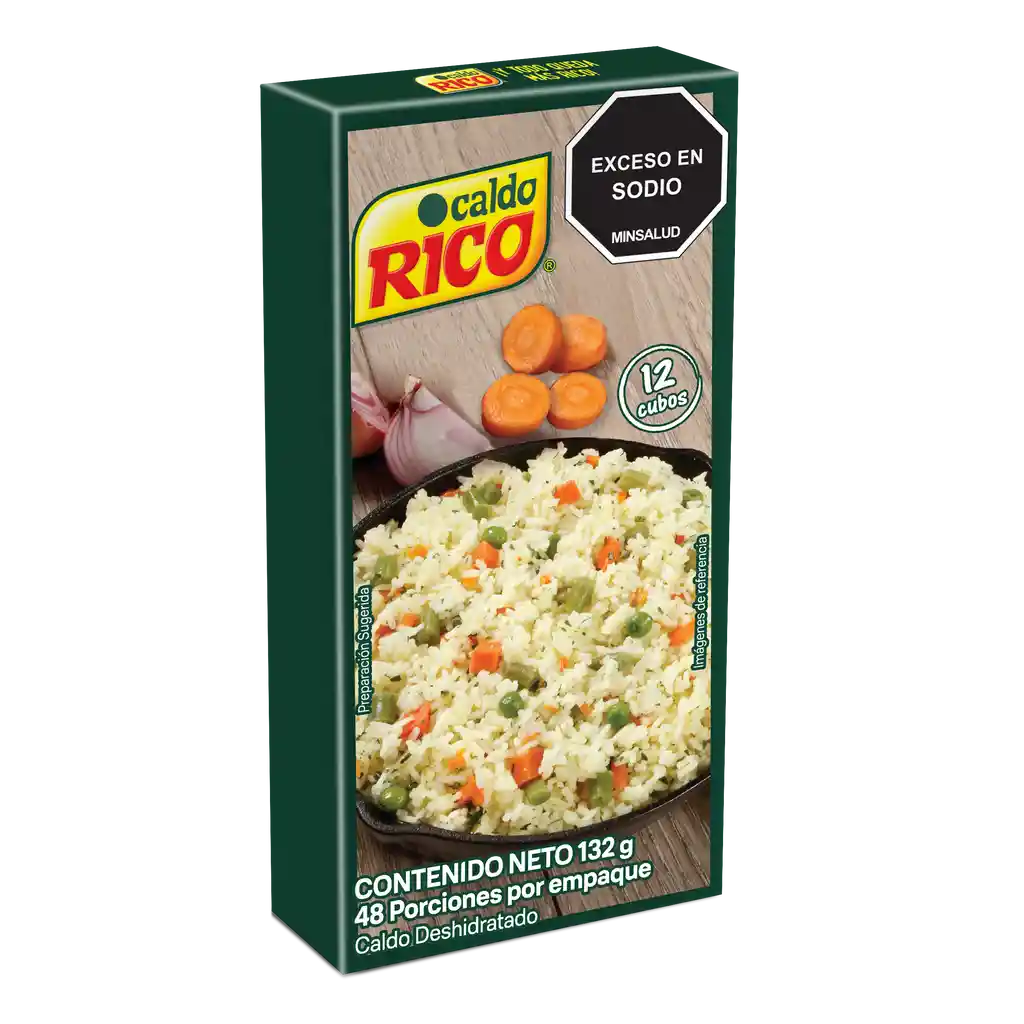 Caldo RICO deshidratado con verduras 12 cubos x 132g