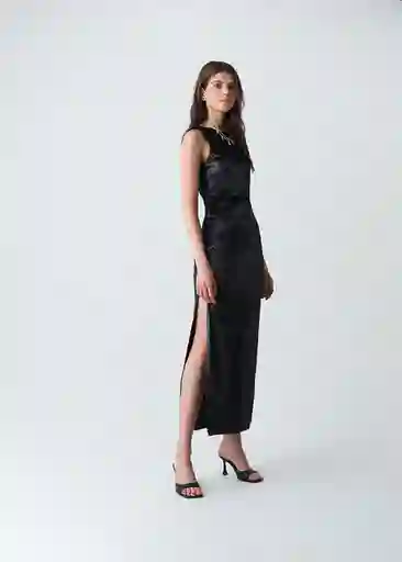 Vestido Maki Negro Puro Talla M Mujer 473G383 Naf Naf