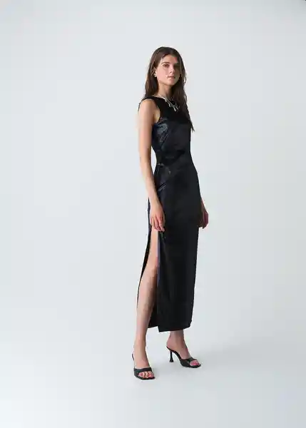 Vestido Maki Negro Puro Talla M Mujer 473G383 Naf Naf