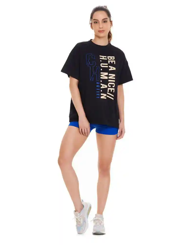 Camiseta Oversize Deportiva L-negro