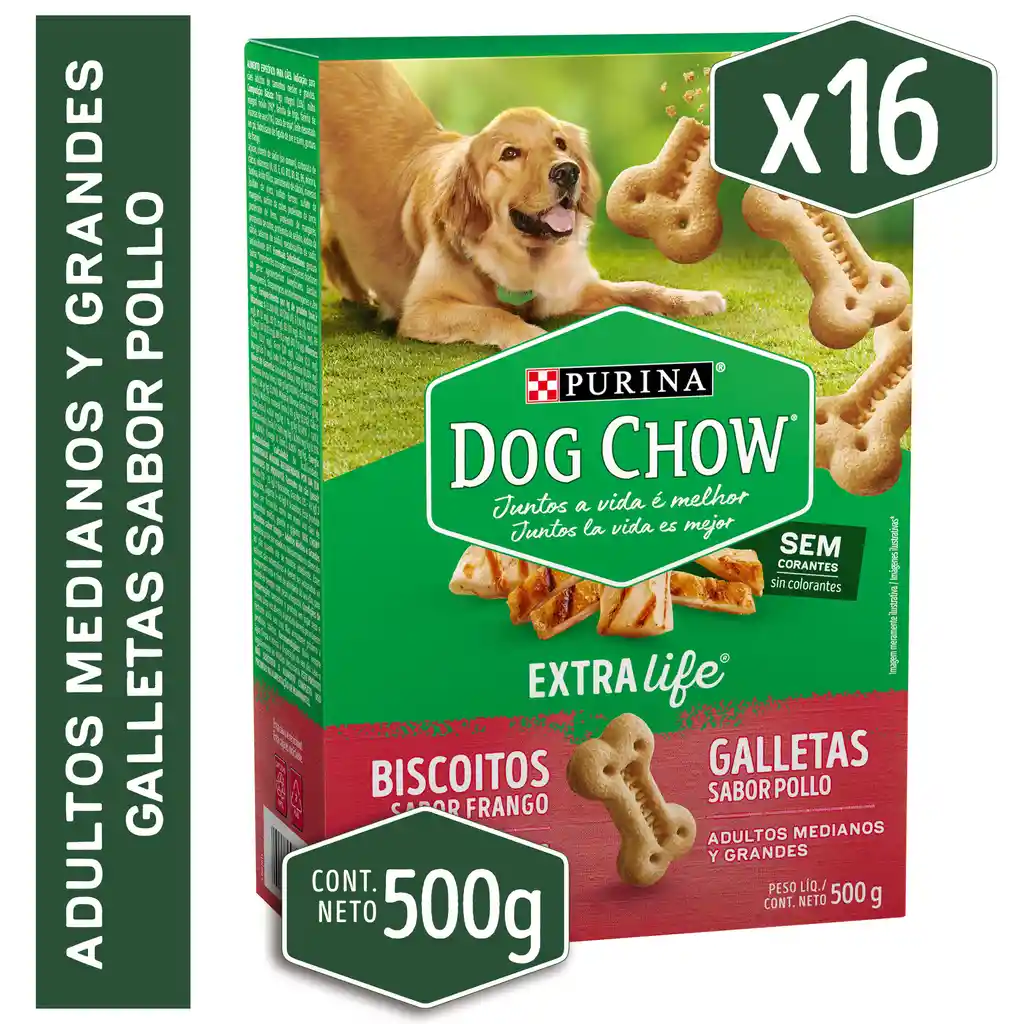 Snack galletas para perro Dog Chow adultos Medianos y grandes x 500 gr