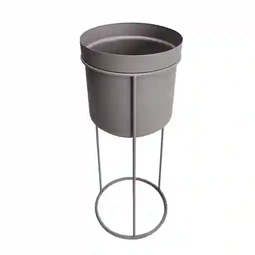 Maceta Plástico Metálico Trinidad Gris Outzen