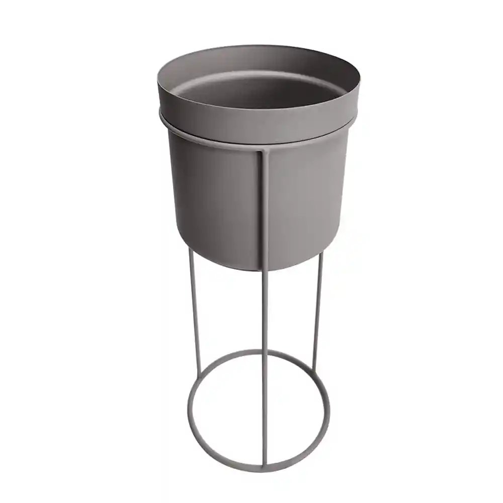 Maceta Plástico Metálico Trinidad Gris Outzen