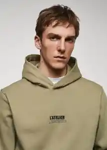 Buzo Sudadera Atelier Khaki Talla XS Hombre Mango