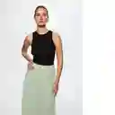 Falda Plisi-A Verde Pastel Talla M Mujer Mango