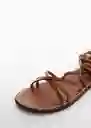 Sandalias Gina Cuero Talla 35 Mujer Mango