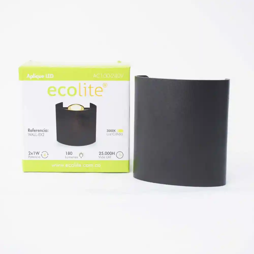 Aplique de Pared Led Luz Cálida 2w Ecolite Wallex2