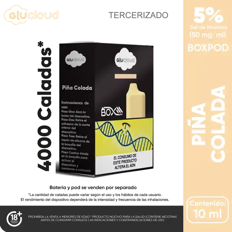 Glucloud Vapeador Piña Colada Boxpod