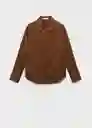 Camisa Ideale Mostaza Talla L Mujer Mango