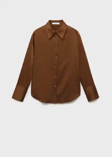 Camisa Ideale Mostaza Talla L Mujer Mango