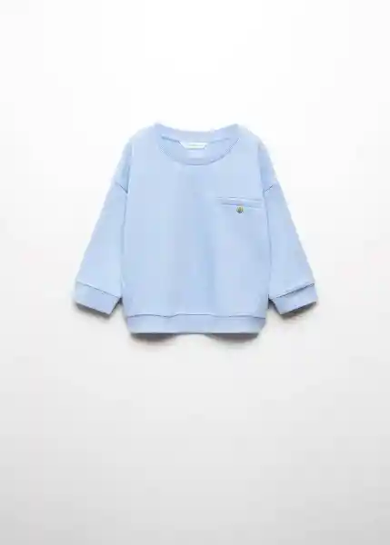 Sudadera Pique Celeste Talla 72 Niños Mango