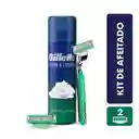 Gillette Irritation Protection Kit de Afeitado Piel Sensible Rastrillo + 1 Cartucho + Espuma + Aftershave