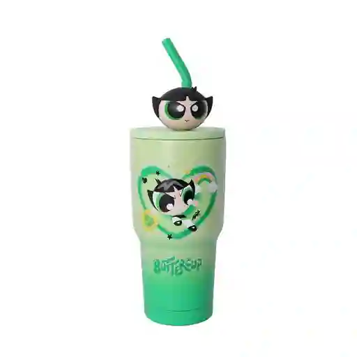 Vaso de Acero Serie Chicas Súper Poderosas Verde 900 mL Miniso