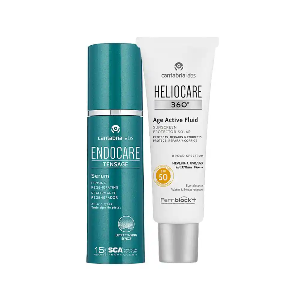 Kit Endocare Tensage Suero + Gratis Heliocare 360° Age Active Fluid Spf50