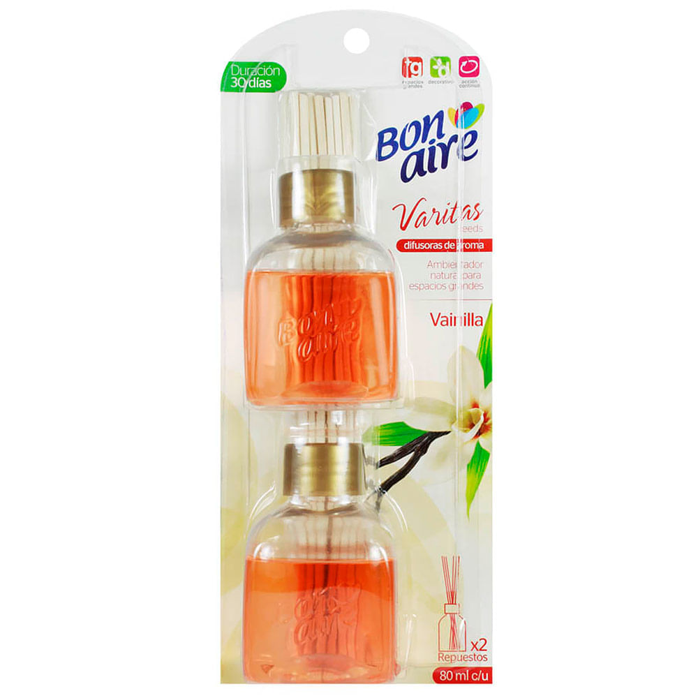 Bonaire Ambientador en Varitas Aroma Vainilla 2 x 80 ml
