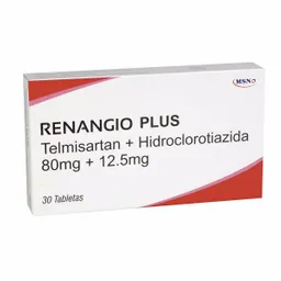 Renangio Plus Antihipertensivo (80 mg/12.5 mg) Tabletas
