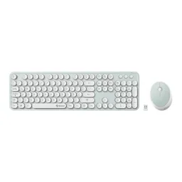 Steren Kit de Teclado y Mouse Inalámbrico Retro Blanco