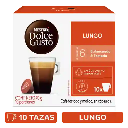 Cápsulas de Café NESCAFÉ DOLCE GUSTO Lungo x 70g