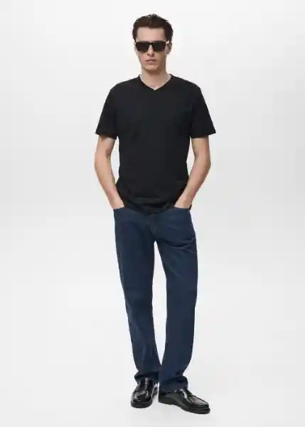 Camiseta Chelsea Negro Talla L Hombre Mango