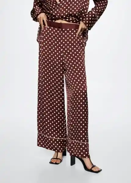 Pantalón Lola Marron Talla S Mujer Mango