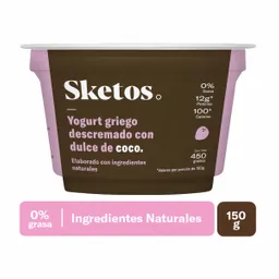 Sketos Yogurt Griego Descremado con Dulce de Coco