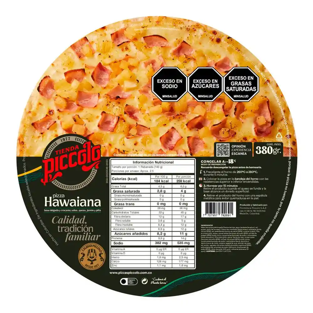 Pizza Hawuaiana Base Delgada Crocant Pizzas Piccolo