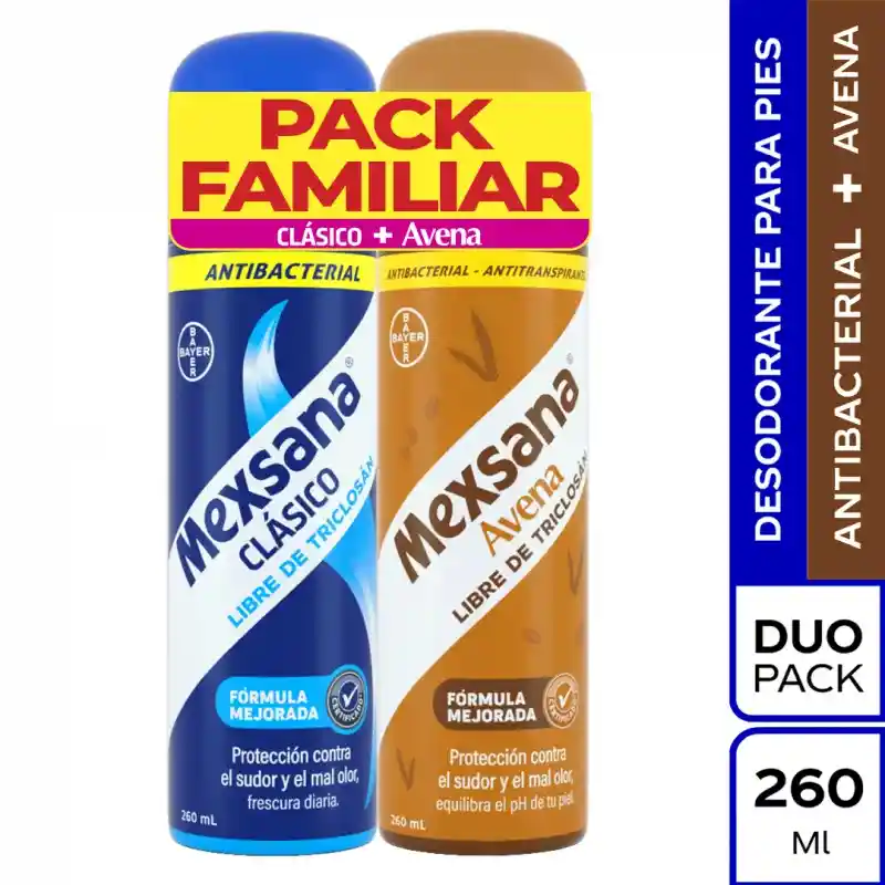 Mexsana Desodorante para Pies Clásico + Antibacterial con Avena